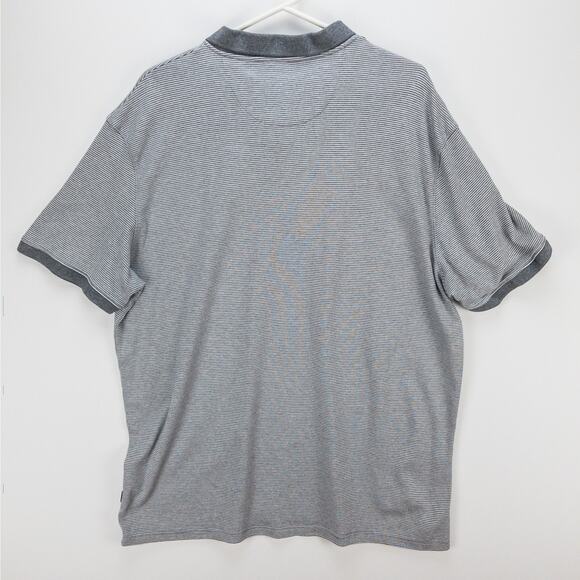 Calvin Klein Liquid Touch Polo Men’s 2XL Gray Stripe Soft Business Casual Shirt - Picture 10 of 12